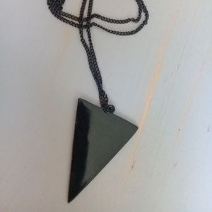 Black triangle smooth or rough necklace